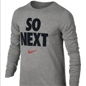 Nike Boys “So Next” Graphic Tee, long sleeves. 
Gray Size S